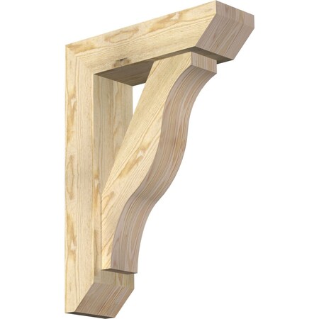 Ekena Millwork Funston Slat Rough Sawn Bracket w/ Offset Brace, Douglas Fir, 6"W x 20"D x 28"H BKT0604X20X28FST06RDF